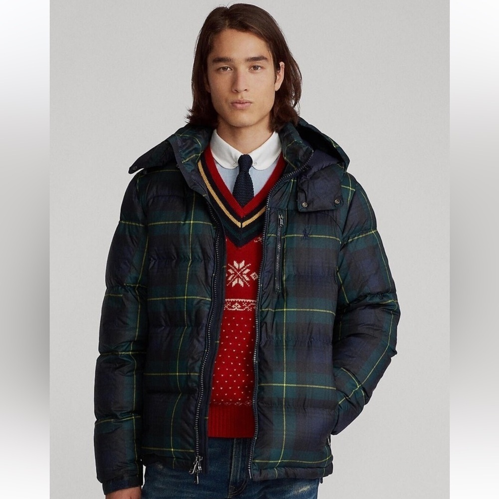 Polo Ralph Lauren Tartan Blackwatch Hooded Down Puffer Coat Jacket NWT 3XL XXXL